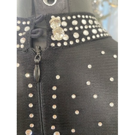 Robe Noire à Cristaux Femme – Robe de Soirée Chic & Élégante