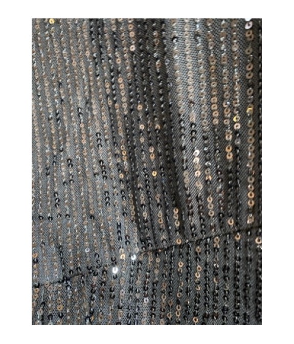 Robe de soirée noire asymétrique à sequins – Élégance et glamour