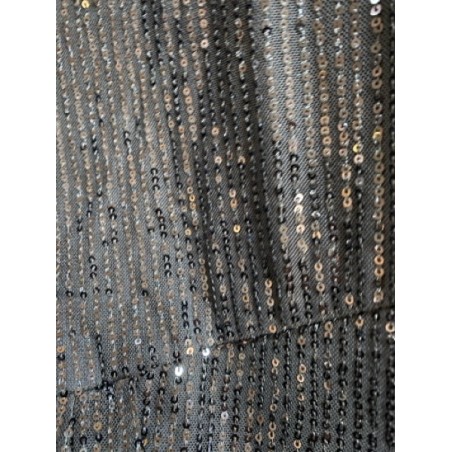 Robe cocktail noire asymétrique à sequins – Robe de soirée chic femme