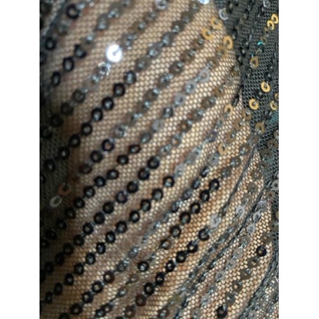 Robe cocktail noire asymétrique à sequins – Robe de soirée chic femme