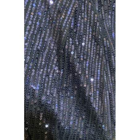 Robe cocktail noire asymétrique à sequins – Robe de soirée chic femme