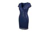 Description produit – Robe bleu marine  à sequins élégante