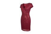 Description produit – Robe bordeaux à sequins élégante Description produit – Robe bordeaux à sequins élégante