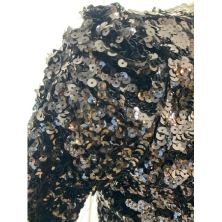 Veste courte en sequins noirs femme – Veste chic de soirée