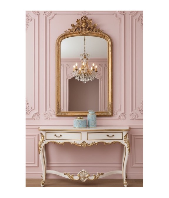 Vase décoratif bleu et doré à motifs floraux | Élégance chic