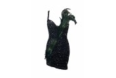 Robe de soirée asymétrique noire à sequins avec détail plumes Robe de soirée asymétrique noire à sequins avec détail plumes