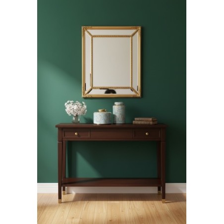 Vase décoratif en céramique bleu et or – Motif floral raffiné