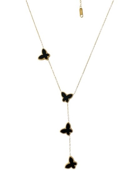 Collier fin avec pendentif papillon en acier inoxydable