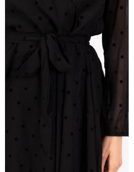 Robe imprimée petit pois en velours