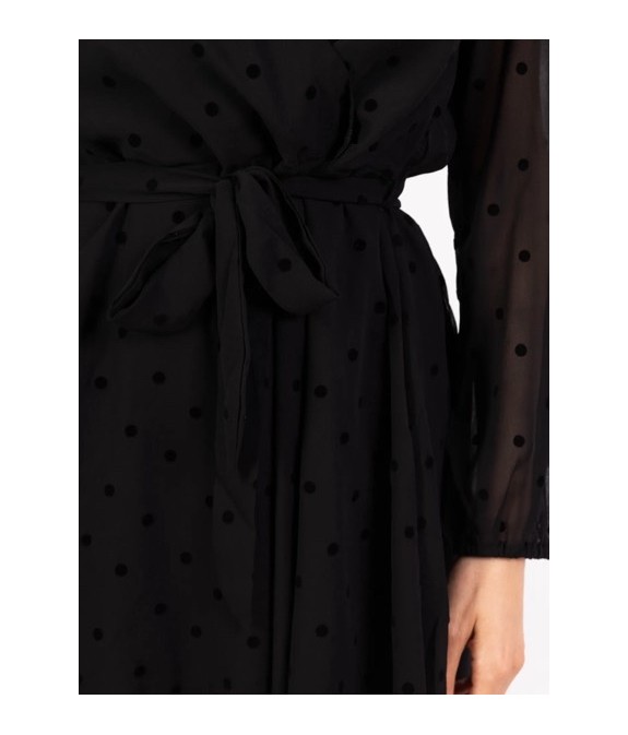 Robe imprimée petit pois en velours