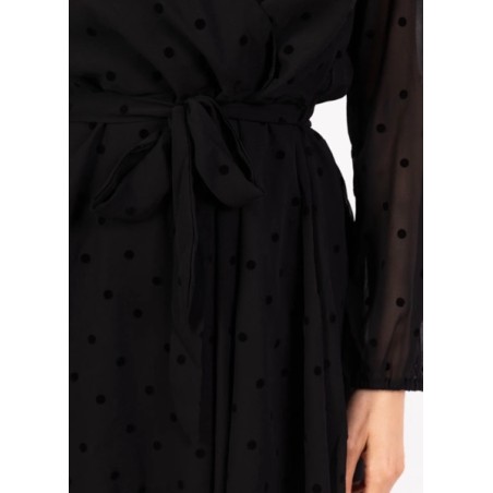 ROBBE NOIR POIS VELOURS