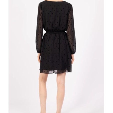 ROBBE NOIR POIS VELOURS