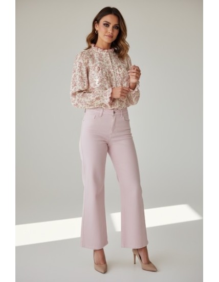 Chemisier Femme en Coton Imprimé Floral – Col Montant & Manches Longues