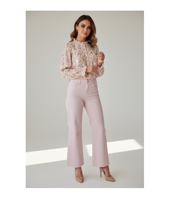 Chemisier Femme en Coton Imprimé Floral – Col Montant & Manches Longues