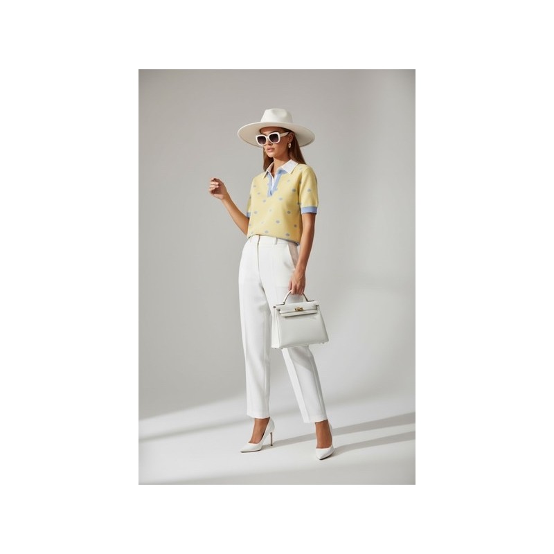 Pull jaune poudré à col intégré