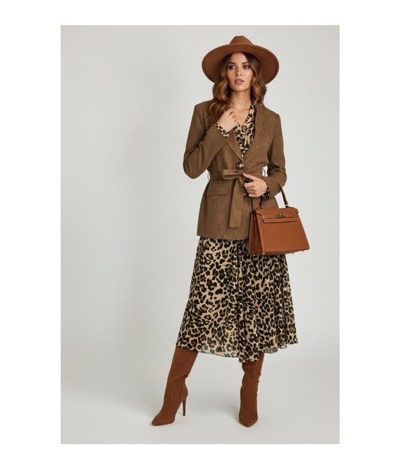 Jupe Midi Plissée Léopard Femme – Jupe Fluide Chic & Tendance