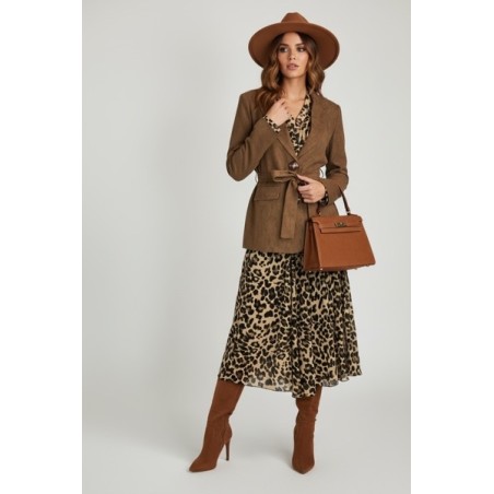 Jupe Midi Plissée Léopard Femme – Jupe Fluide Chic & Tendance