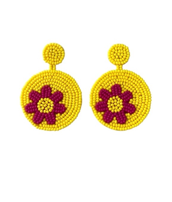 Boucle jaune perle