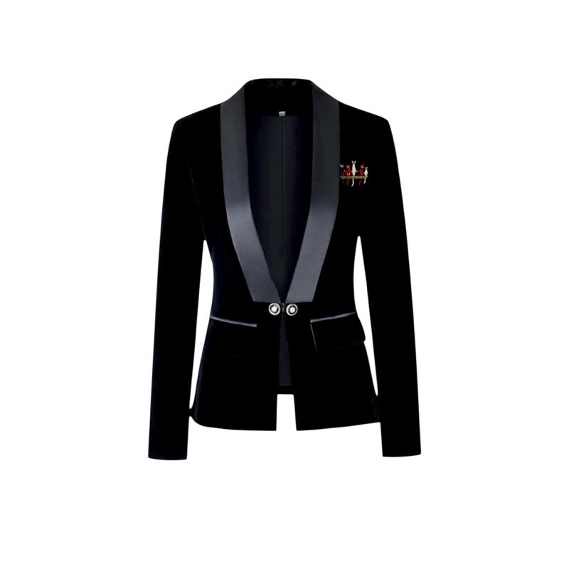 Broche chats rouge noir