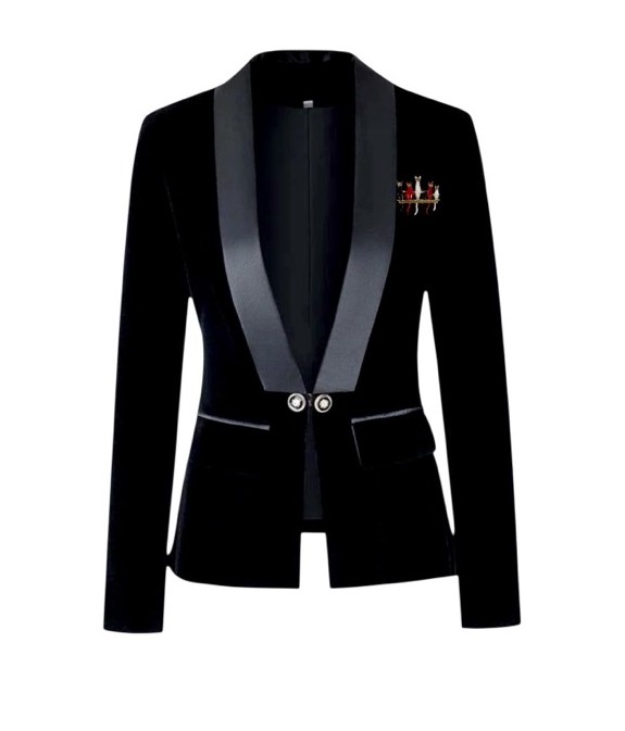 Broche chats rouge noir