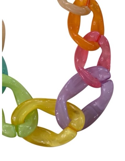 Collier anneau en resine coloré
