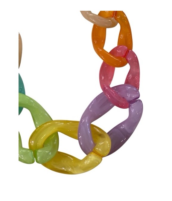 Collier anneau en resine coloré