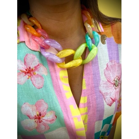 Collier anneau en resine coloré