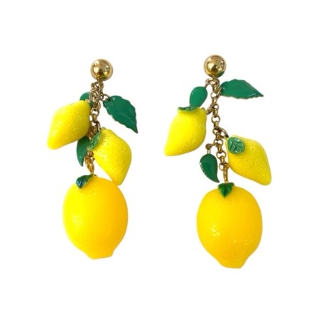 Boucle d’oreille acier inoxydable jaune