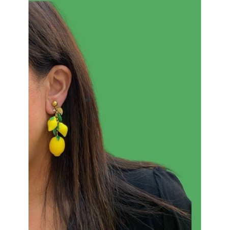 Boucle d’oreille acier inoxydable jaune
