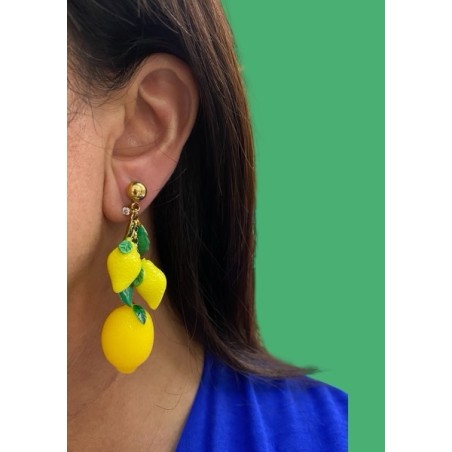 Boucle d’oreille acier inoxydable jaune