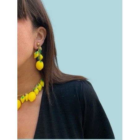Boucle d’oreille acier inoxydable jaune