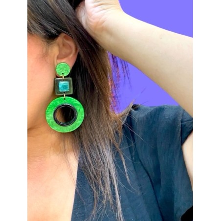 Boucle originale acier  inoxydable et résine