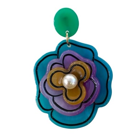 Boucle originale acier  inoxydable et résine