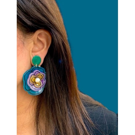 Boucle originale acier  inoxydable et résine