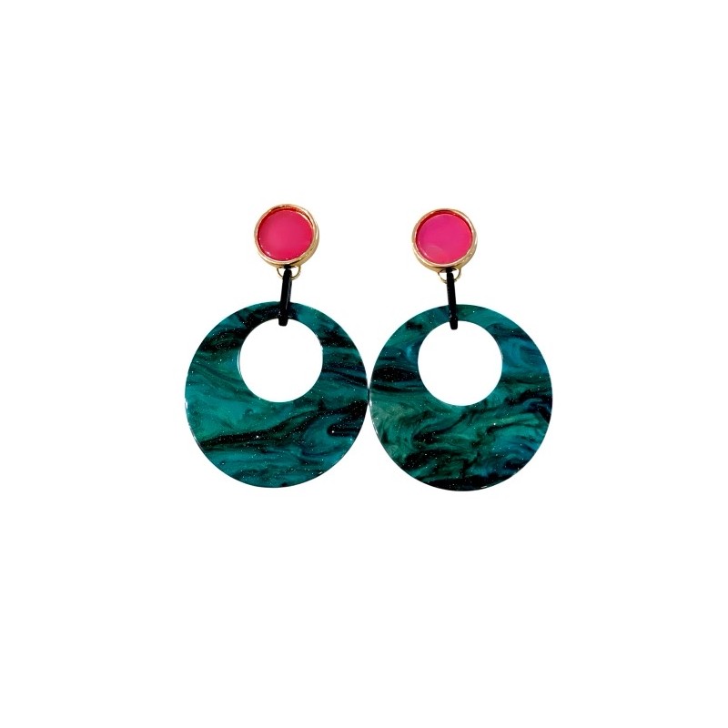 Boucle originale acier  inoxydable et résine