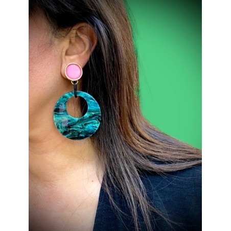 Boucle originale acier  inoxydable et résine