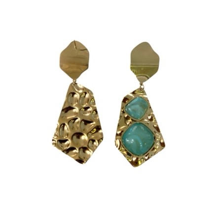 Boucle d'oreilles acier turquoise