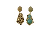 Boucle d'oreilles acier turquoise