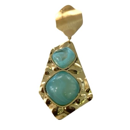 Boucle d'oreilles acier turquoise