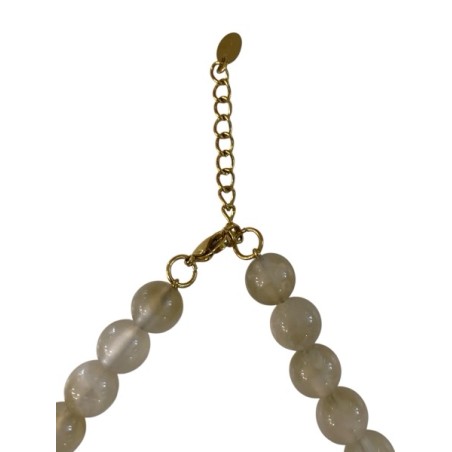Collier resine beige