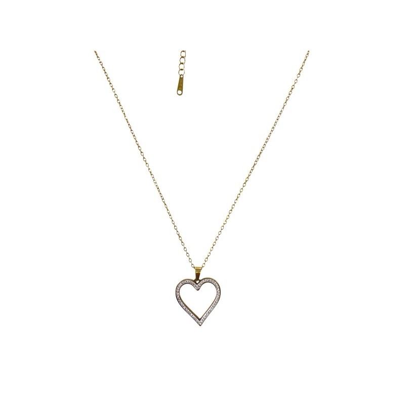 Collier cœur en acier inoxydable