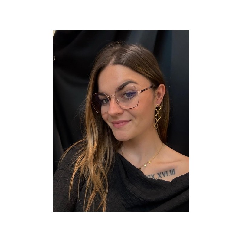 Boucles d’oreilles pendantes trèfle en acier doré