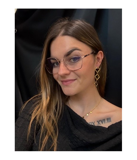 Boucles d’oreilles pendantes trèfle en acier doré