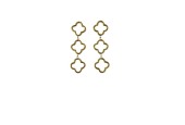 Boucles d’oreilles pendantes trèfle en acier doré