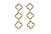 Boucles d’oreilles pendantes trèfle en acier doré