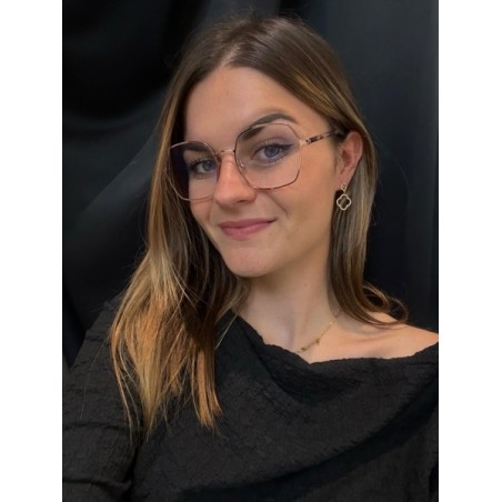 Boucles d’oreilles femme acier doré et cristal