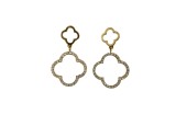 Boucles d’oreilles femme acier doré et cristal