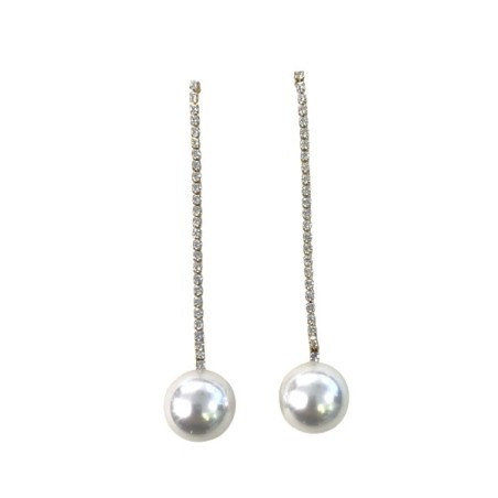 Boucles d’oreilles pendantes en acier inoxydable avec perle