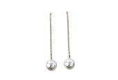 Boucles d’oreilles pendantes en acier inoxydable avec perle
