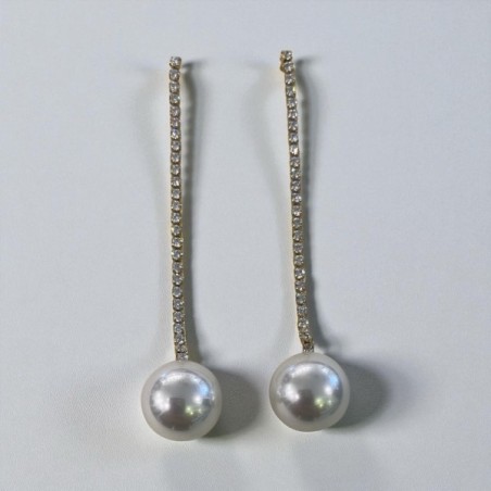 Boucles d’oreilles pendantes en acier inoxydable avec perle